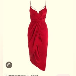 Zimmermann Size 0 red sueded silk underwire dress